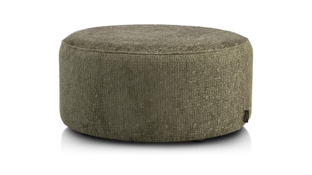 Beautiq - Chic Poef - Rond 80 Cm - Olijf