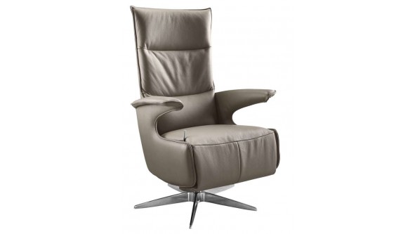 relaxfauteuil gubbio m taupe leer