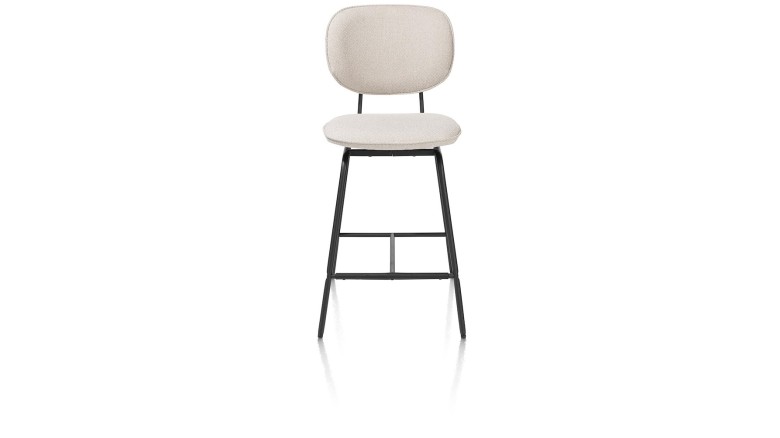 Lexi, Barstoel - Zwart Frame (ROB) - Draaibaar - Stof Ponti - Creme