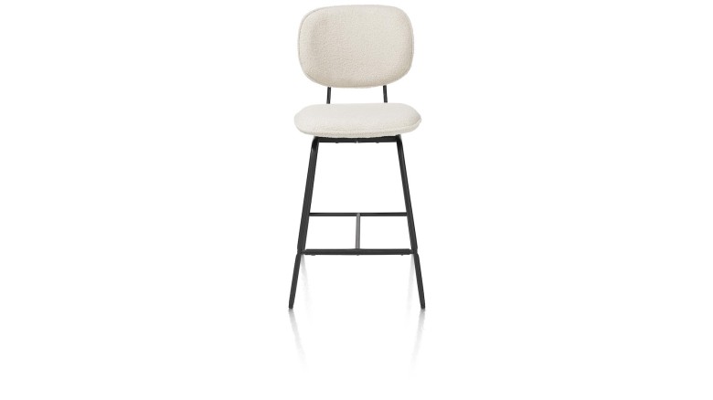 Lexi, Barstoel - Zwart Frame (ROB) - Draaibaar - Stof Avicci - Creme