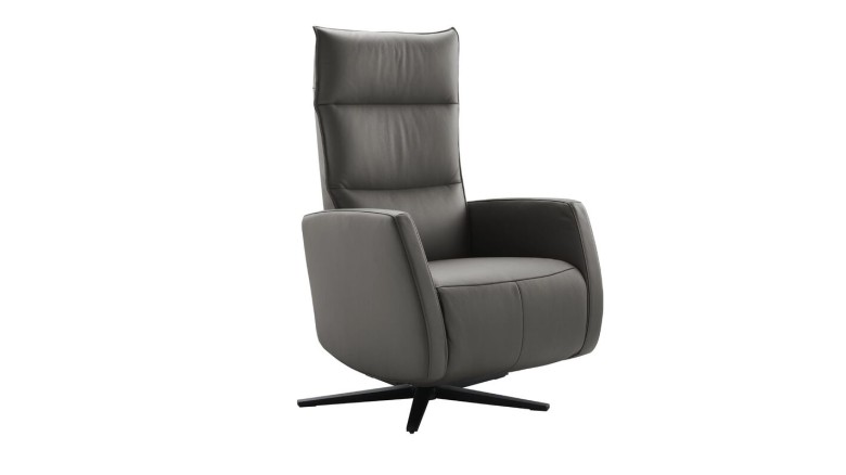 Relaxfauteuil Gearda met sta-op XS antraciet leer