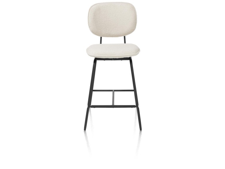 Lexi, Barstoel - Zwart Frame (ROB) - Draaibaar - Stof Avicci - Creme