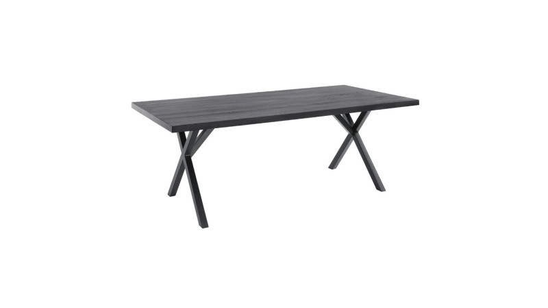 Eettafel Taranto eikenhout zwart 220x100cm