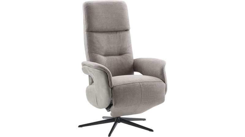 Relaxfauteuil Dock 5 L grijs stof microleder