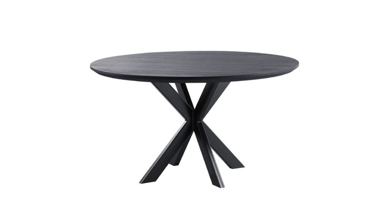eettafel gardo rond eikenhout zwart ø140cm