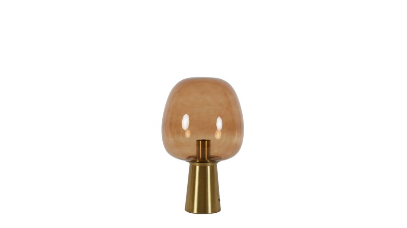 Tafellamp Maysony bronze bruin glas rond 22