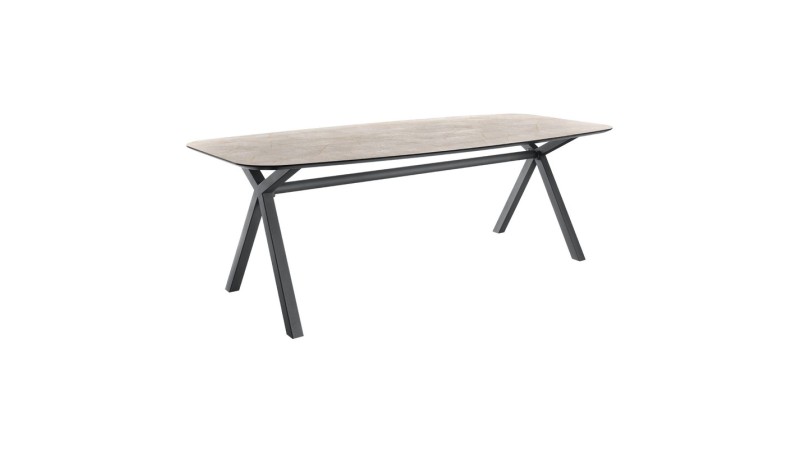 Eettafel Canarias tonvormig HPL brons 220x100cm
