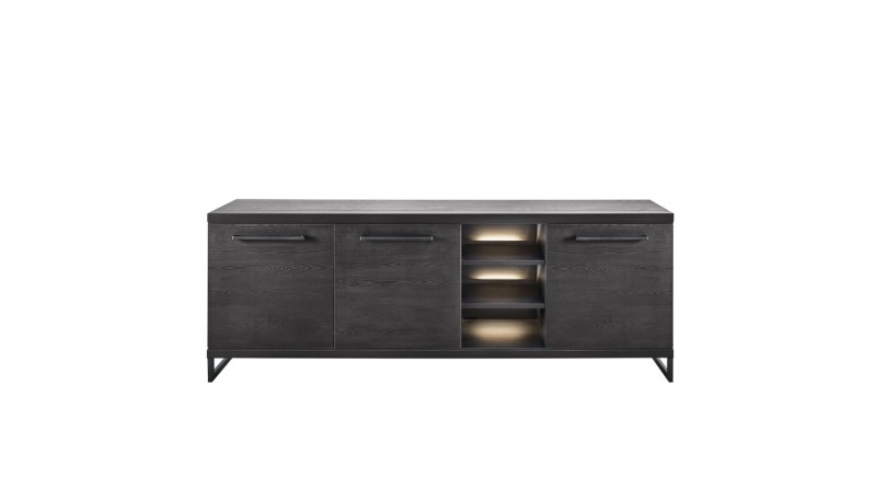 Dressoir Formia houtstructuur zwart