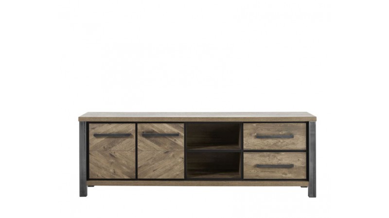 tv-meubel oltia houtstructuur/metaal
