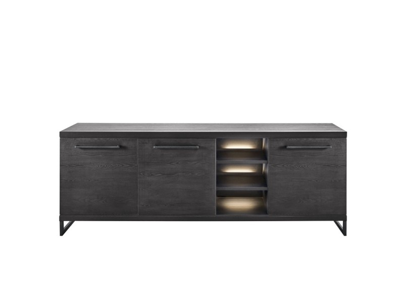 Dressoir Formia houtstructuur zwart